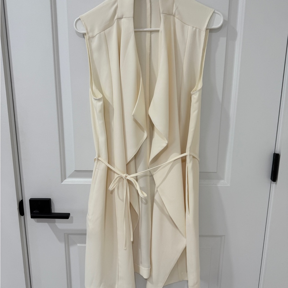 Express Cream Open Front Vest